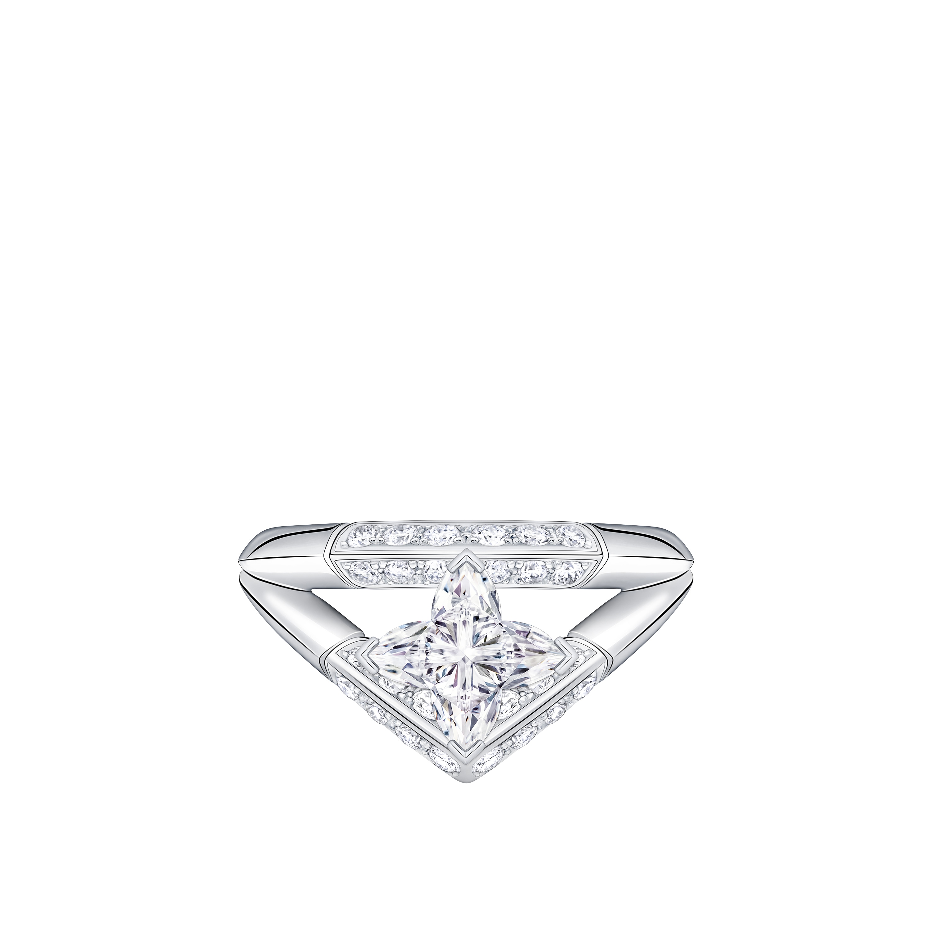 LV ダイヤモンド リング ダブル スター (プラチナ×LV モノグラム